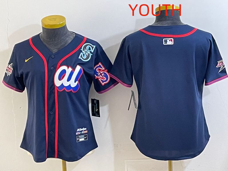 Youth 2025 Seattle Mariners Blank Drak Blue All star Nike MLB Jersey style 03->youth mlb jersey->Youth Jersey